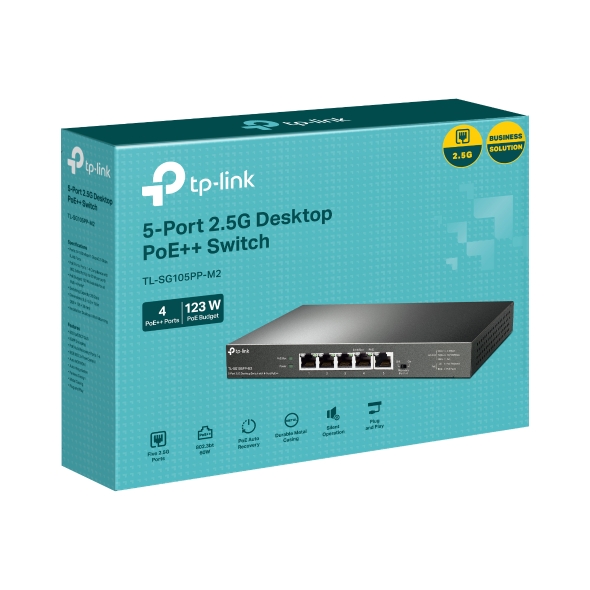 TP-Link TL-SG105PP-M2 5x2, 5 Gb (4xPOE++) Desktop Switch 