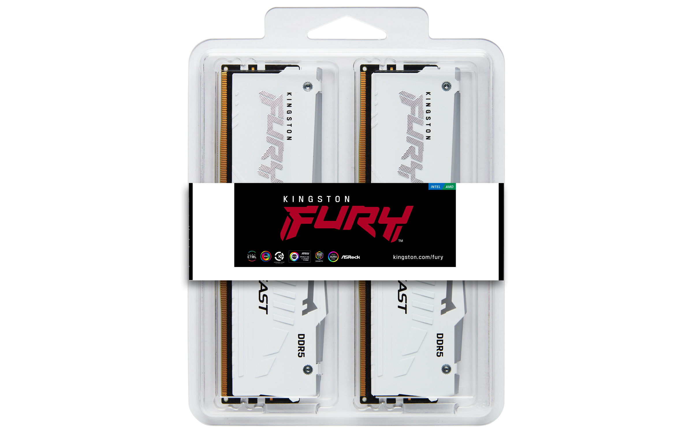 Kingston FURY Beast EXPO/ DDR5/ 32GB/ 6000MHz/ CL30/ 2x16GB/ RGB/ White 