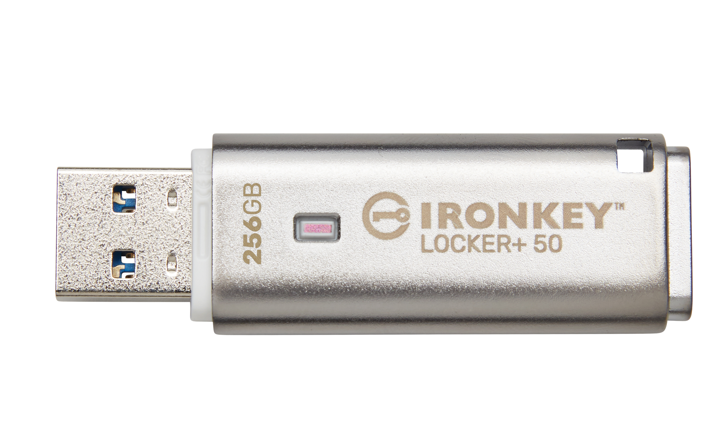 Kingston IronKey Locker+ 50/ 256GB/ USB 3.1/ USB-A/ Strieborná 