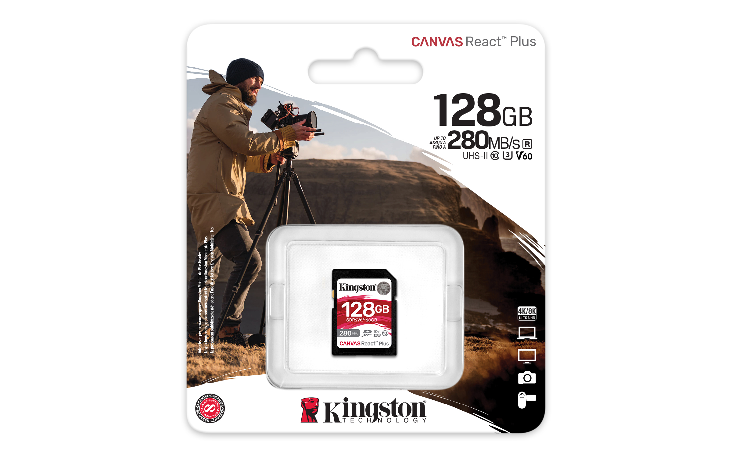 Kingston Canvas React Plus/ SDHC/ 128 GB/ UHS-II U3 ??/ Class 10 