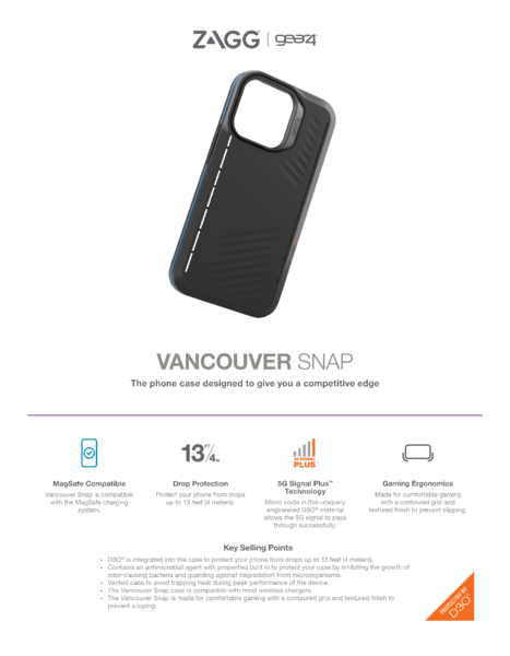 GEAR4 D3O Vancouver Snap kryt iPhone 13 čierny 