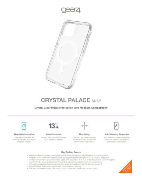 GEAR4 D3O Crystal Palace kryt iPhone 12 Pro Max 