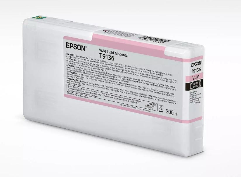 Epson T9136 Vivid L. Magenta InkCartridge (200ml)