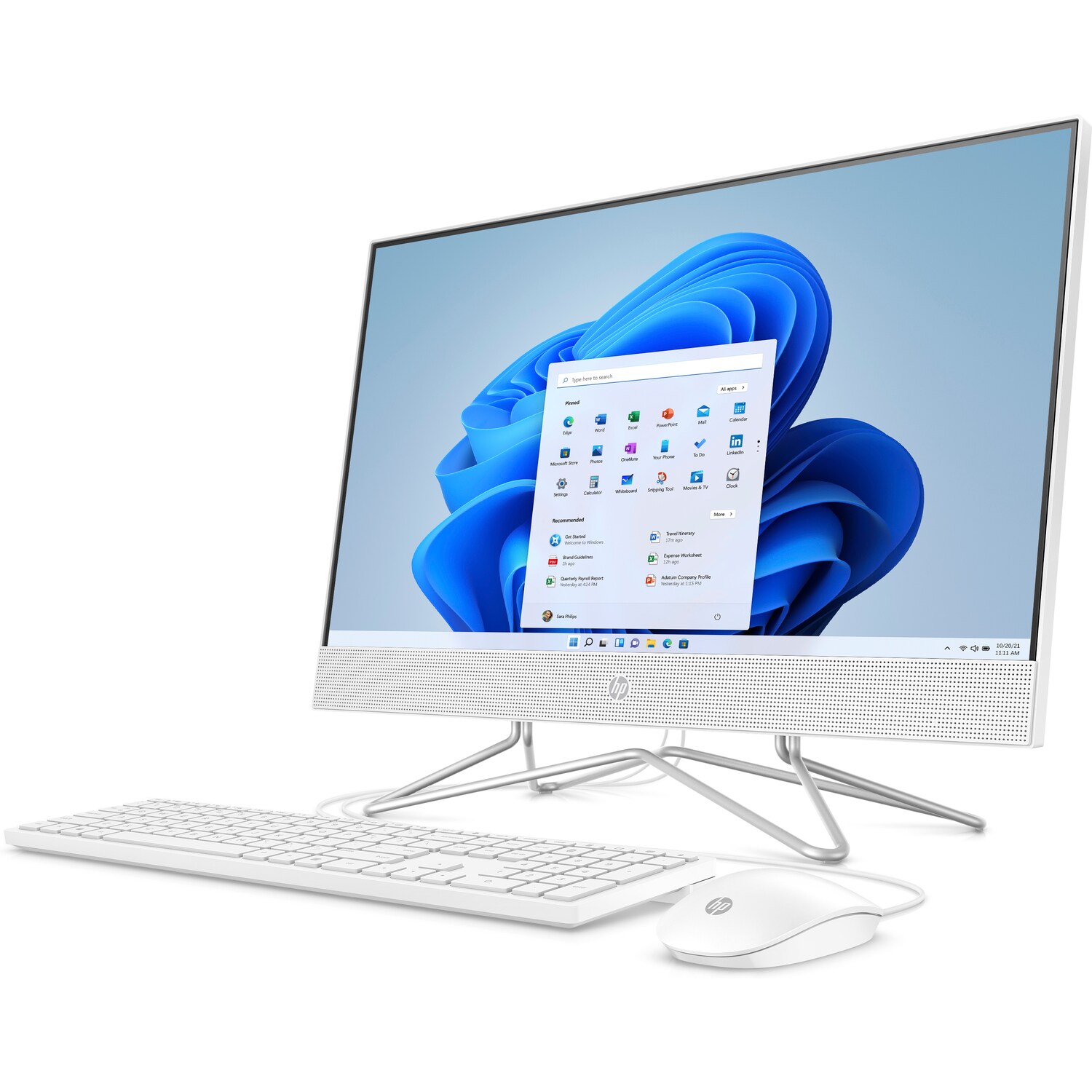 HP 24-df1021nc AiO, i3-1115G4, 23.8 1920x1080/IPS/Touch, UMA, 8GB, SSD 512GB, W11H, 2-2-0, White, WiFi+BT