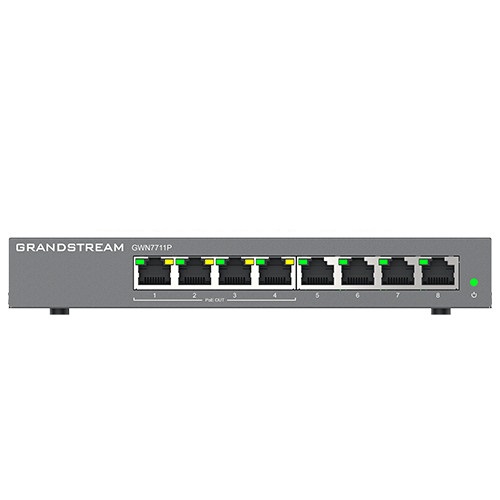 Grandstream GWN7711P Layer 2 Lite managed switch, 8 portů, 4x PoE/ PoE+ 