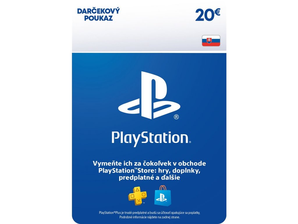 PlayStation Live Cards 20 EUR Hang pre SK PS Store