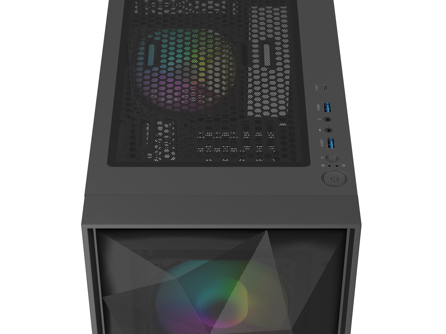 Počítačová skriňa Genesis DIAXID 605 ARGB. MIDI. USB-C. čierna/ Midi Tower/ Transpar./ Čierna 