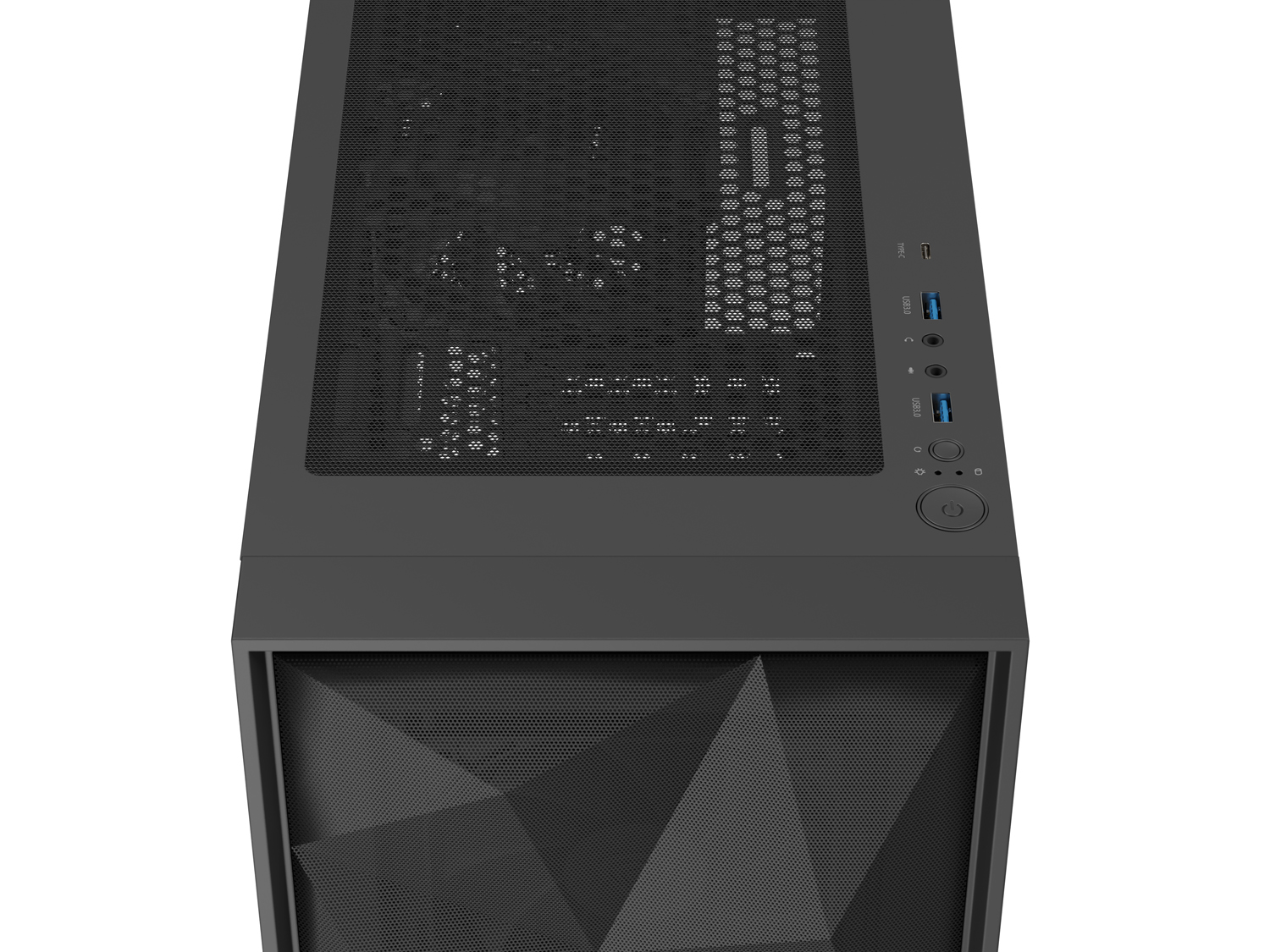 Počítačová skriňa Genesis DIAXID 605F MIDI. USB-C. čierna/ Midi Tower/ Transpar./ Čierna 