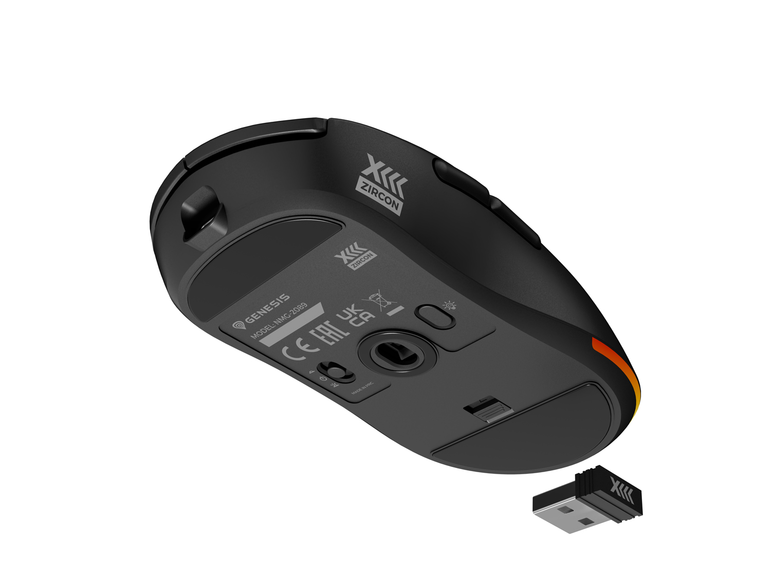 Genesis herná bezdrôtová myš ZIRCON XIII. čierna/ Herná/ Optická/ 26 000 DPI/ Bezdrôtová USB + Bluetooth/  