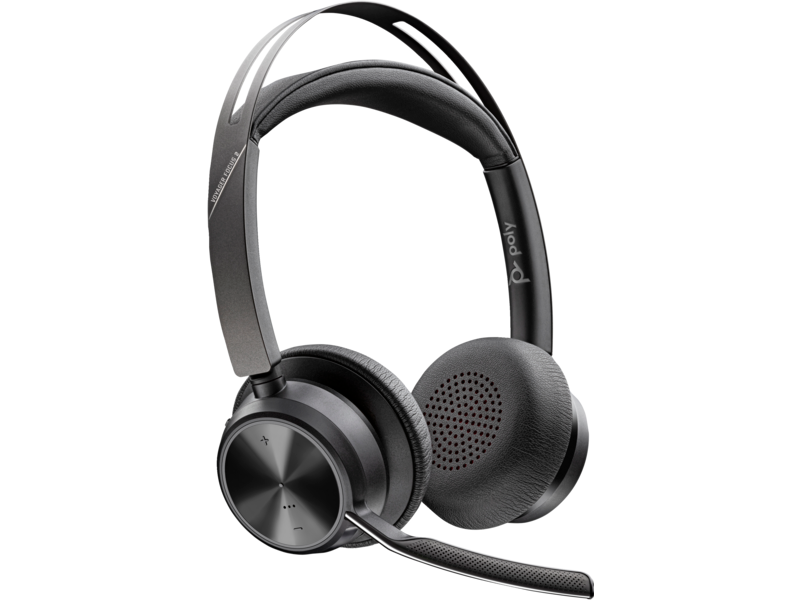 Poly Voyager Focus 2 bezdrátová náhlavní souprava, BT700 USB-C adaptér, stereo