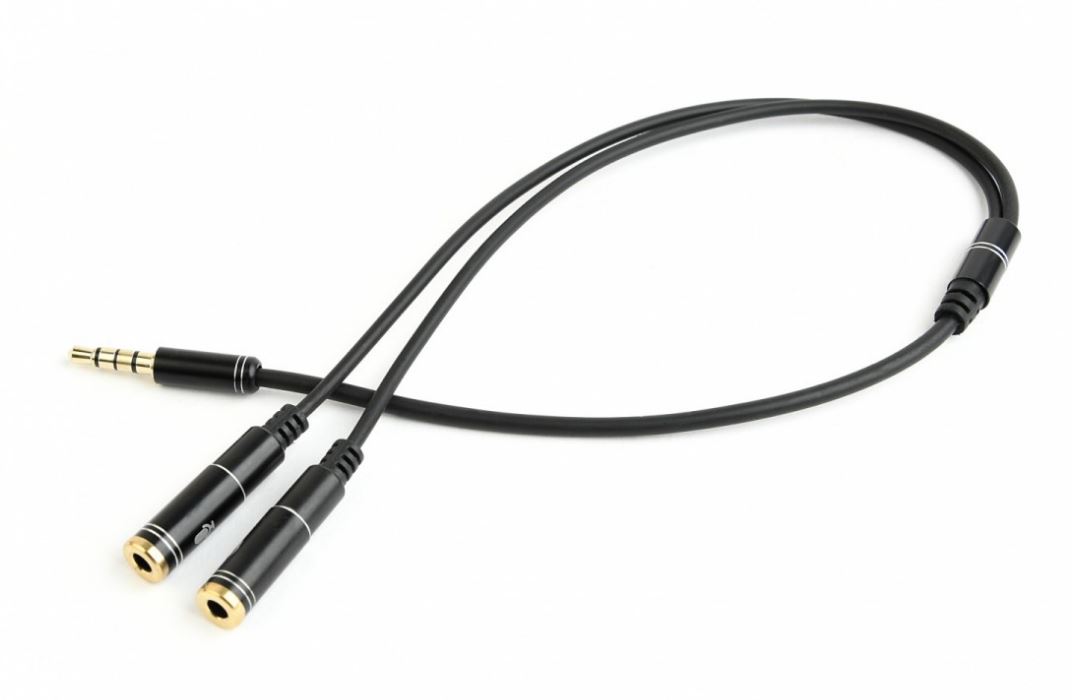 GEMBIRD 3, 5 mm jack audio+microphone redukcia, 20 cm, 2xF/ M, 4pin