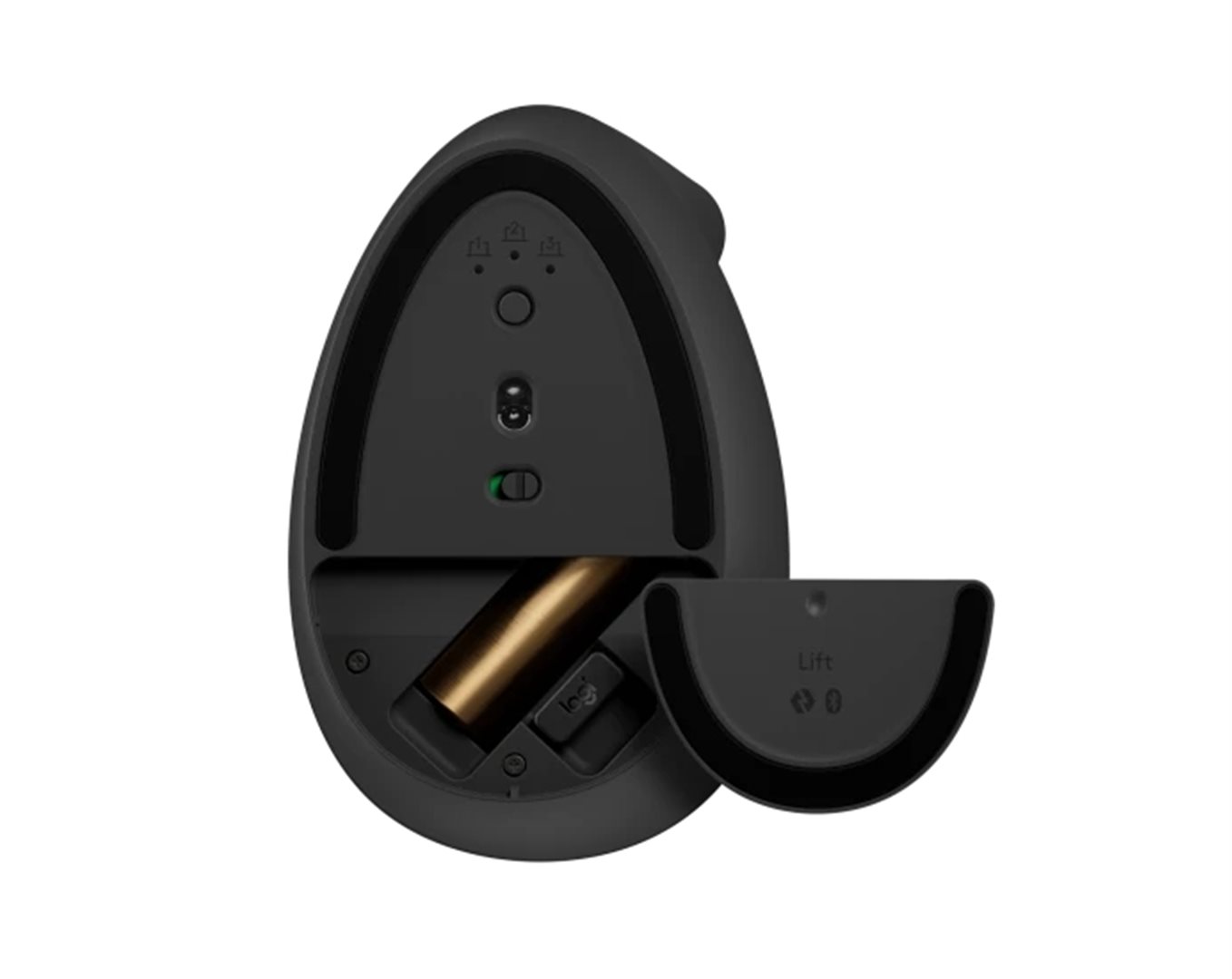 Logitech Lift/ Vertikálna/ Optická/ Pre pravákov/ 4 000 DPI/ USB+BT/ Grafitová 