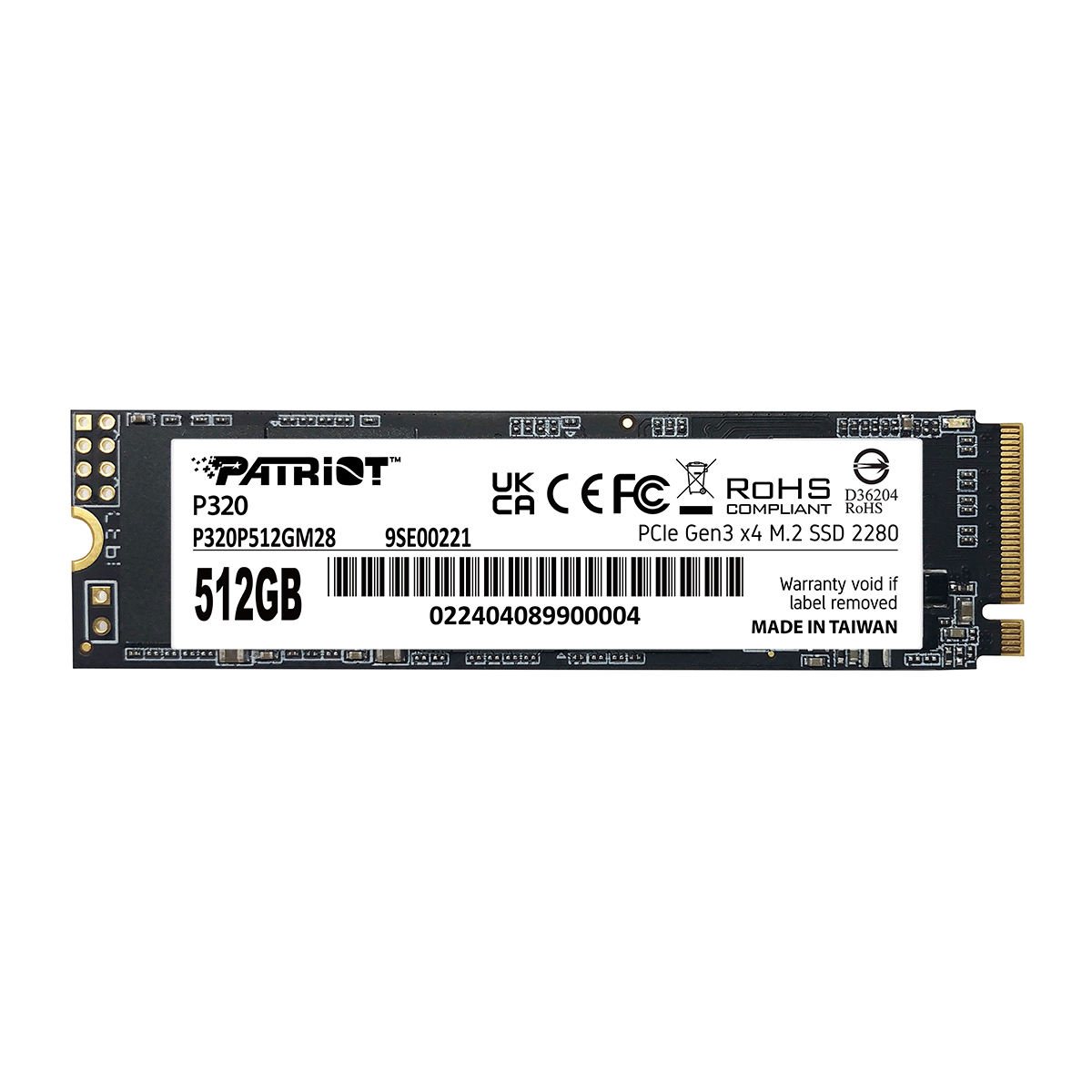 PATRIOT P320/ 512GB/ SSD/ M.2 NVMe/ 5R