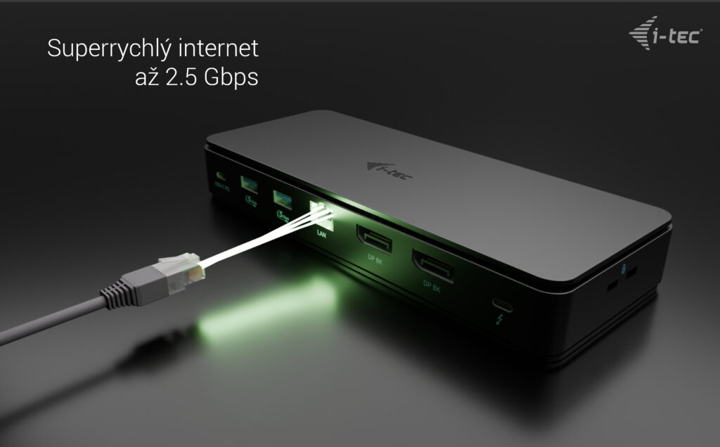 i-tec Thunderbolt4 2x Display Docking Station Gen3, 7x USB, 2.5 GLAN, PowerDelivery 92 W 