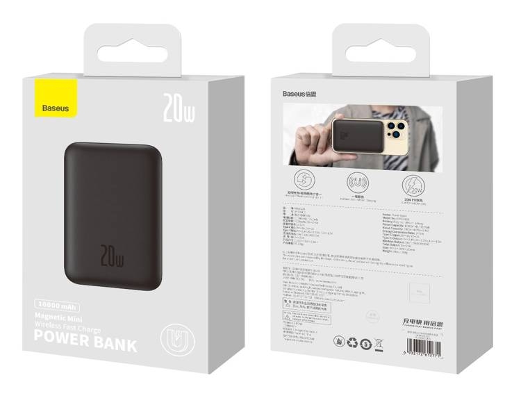 Baseus Magnetická Powerbanka 10000mAh 20W Black 