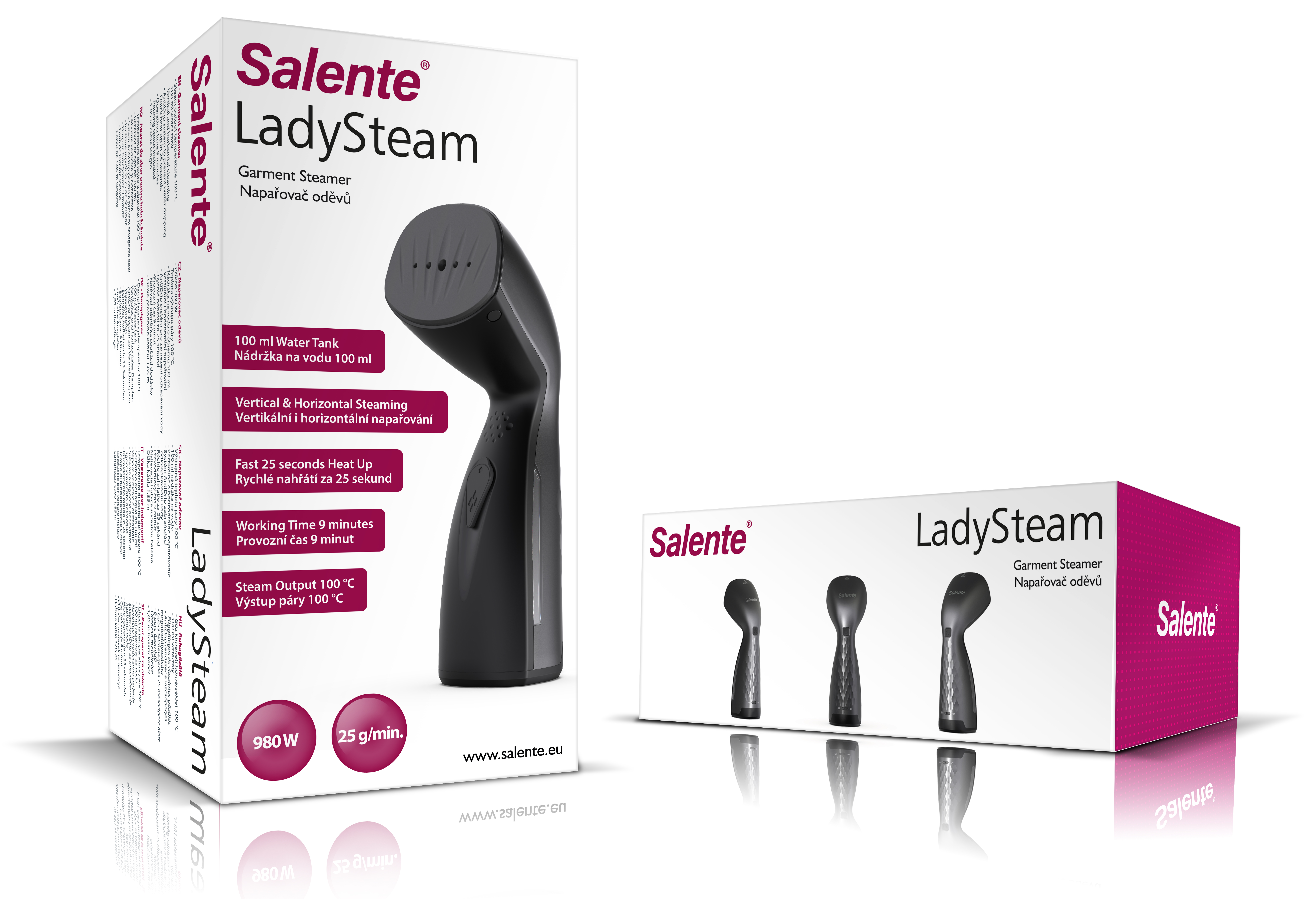 Salente LadySteam, ručný naparovač odevov a hygienický čistič 2v1 
