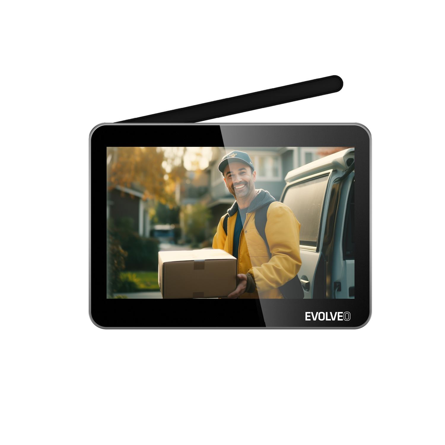 EVOLVEO DoorPhone W7, Sada domáceho bezdrôtového videotelefónu s WiFi čierny strieborný monitor 