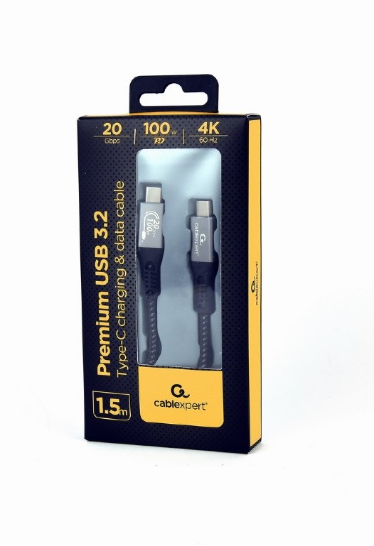 GEMBIRD Premium USB-C 3.2 gen 2 20 Gbps 100W1.5 PD 