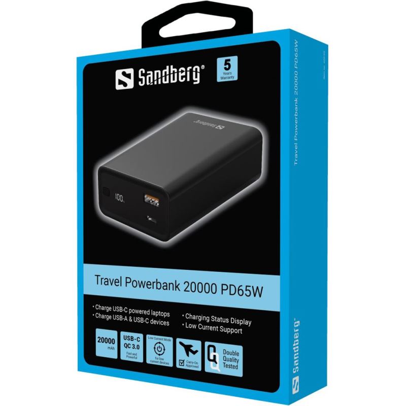 Sandberg Travel Powerbank 20000 PD65W
