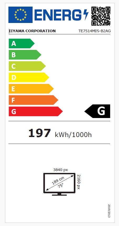 75" iiyama TE7514MIS-B2AG: IPS, 4K, USB-C, EDLÁ 