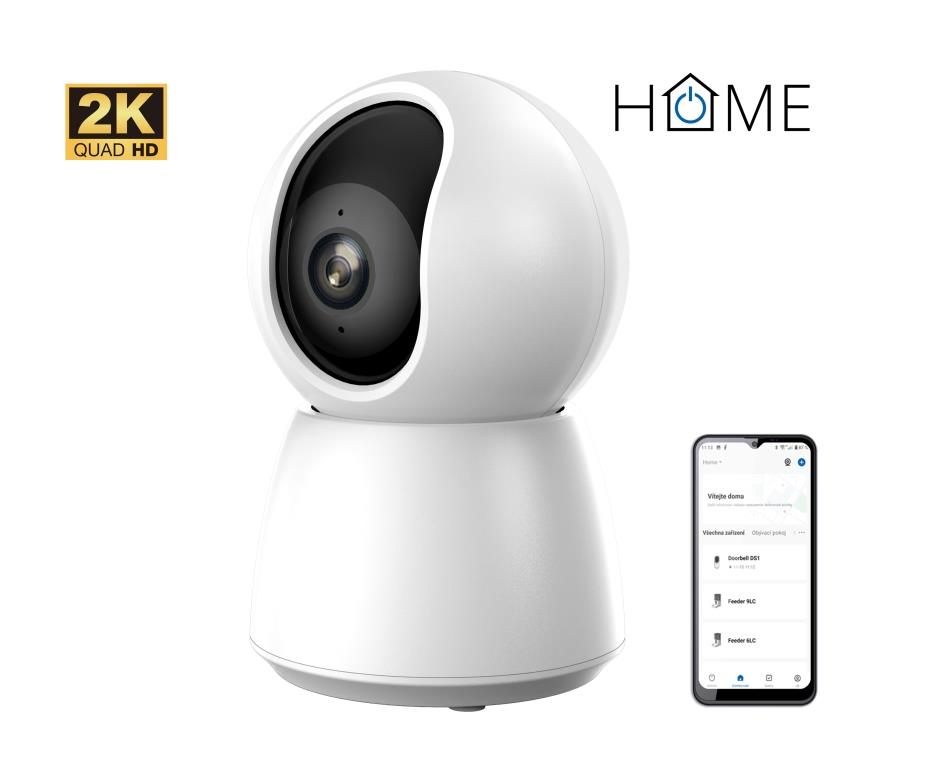 iGET HOME Camera CS4 White - WiFi 2K IP kamera, nočné videnie, audio, RJ45, auto tracking