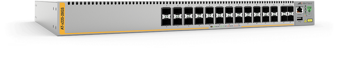 Allied Telesis AT-x220-28GS-50 28-port 100/ 1000X SFP L3 switch, 1 Fixed AC power supply