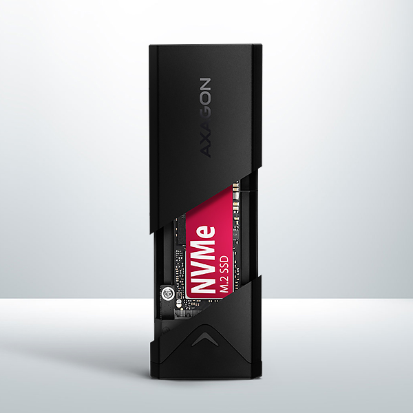 AXAGON EEM2-UB2, USB-C 10Gbps - M.2 NVMe SSD ARROW box, čierny 