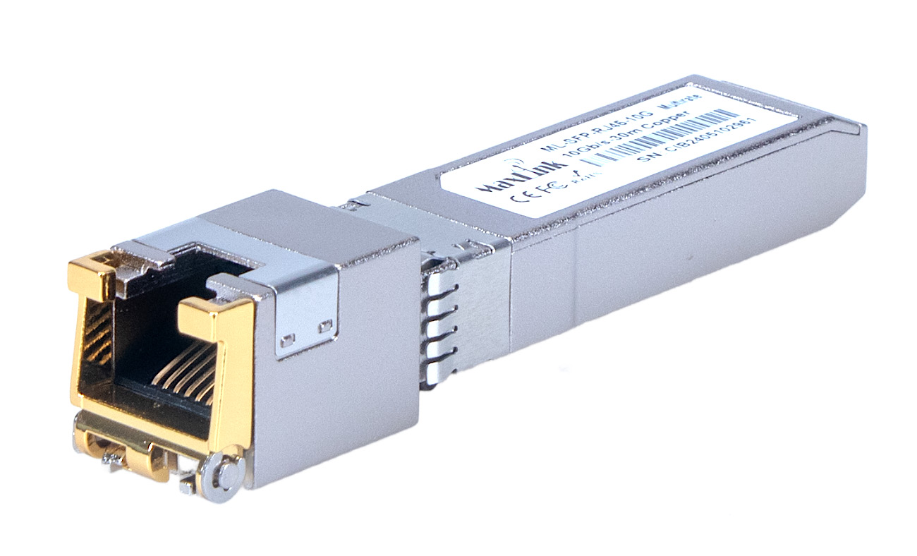 MaxLink SFP+ 1/ 2.5/ 5/ 10G metalický modul, RJ-45, 30m, 10Gbps