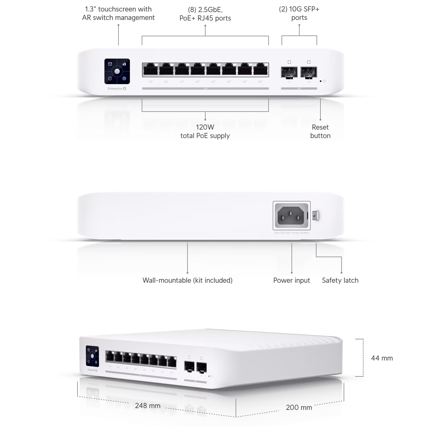 Ubiquiti USW-Enterprise-8-PoE - UniFi Switch Enterprise 8 PoE 