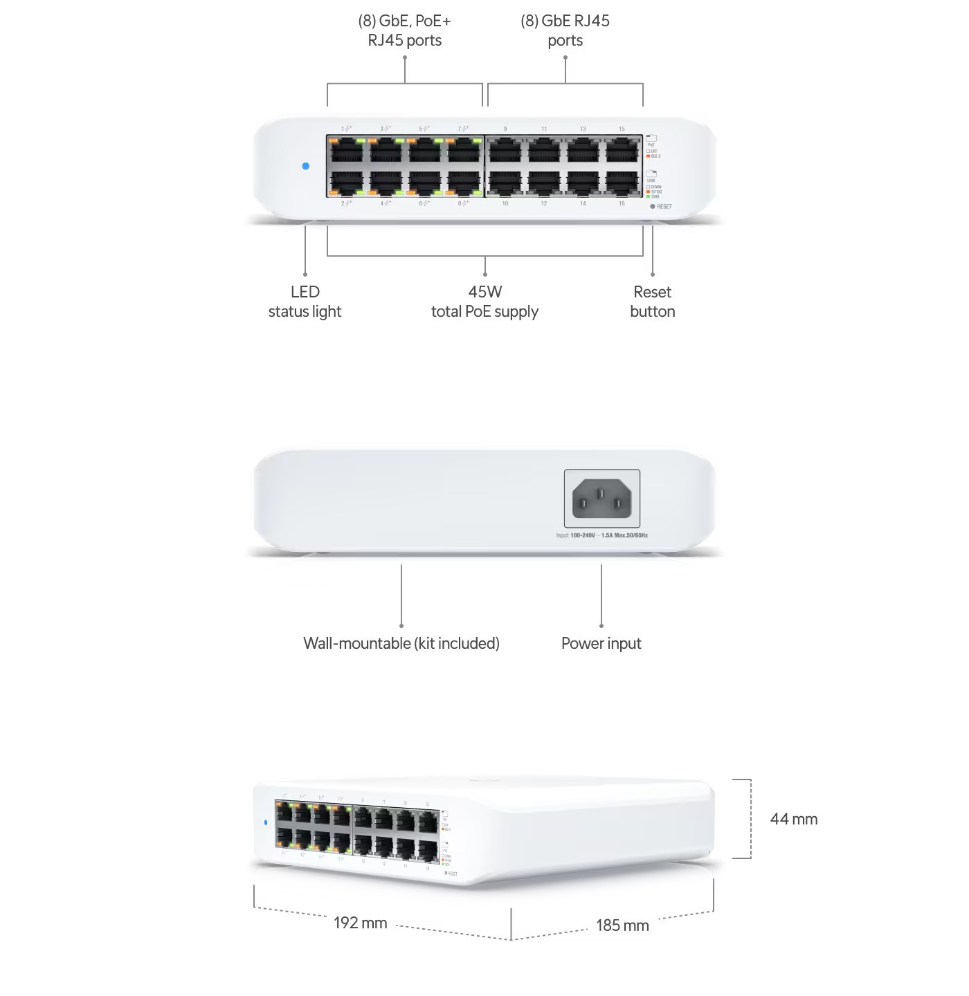 Ubiquiti USW-Lite-16-PoE 