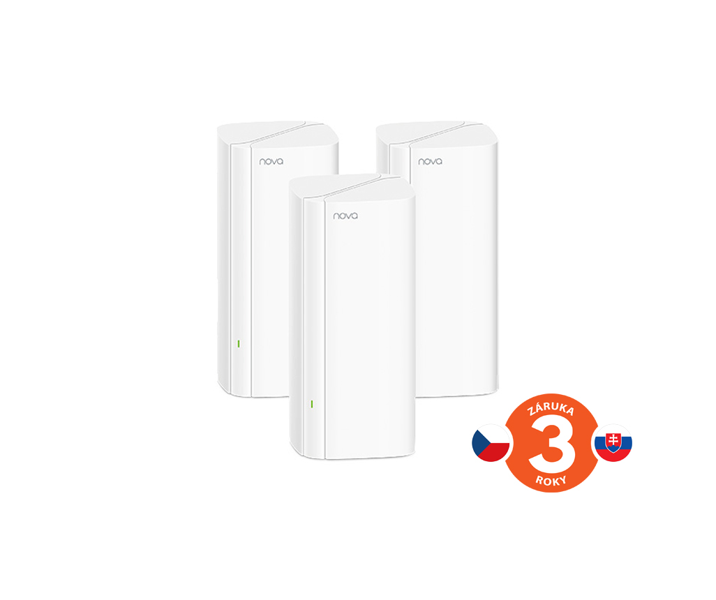 Tenda Nova EX12 (3-pack) WiFi6 AX3000 Mesh Gigabit systém, 9xGLAN/ GWAN, WPA3, VPN, SMART CZ aplikácie 