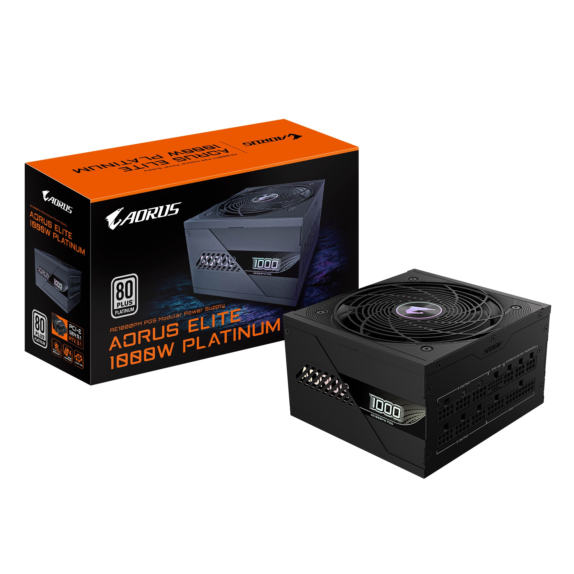 GIGABYTE AORUS ELITE P1000W/ 1000W/ ATX 3.1/ 80PLUS Platinum/ Modular/ Retail