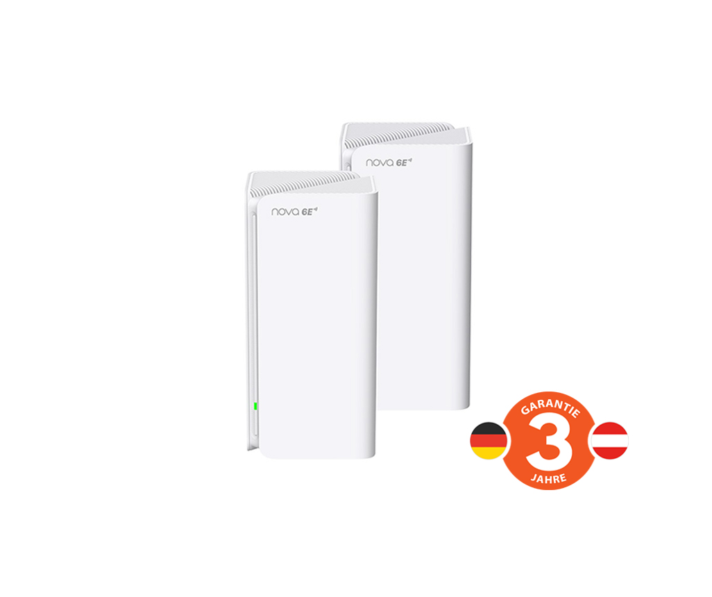 Tenda Nova MX21 Pro (2-pack) WiFi6E AX5700 Mesh Gigabit systém, 6x GLAN GWAN, WPA3, VPN, CZ app 