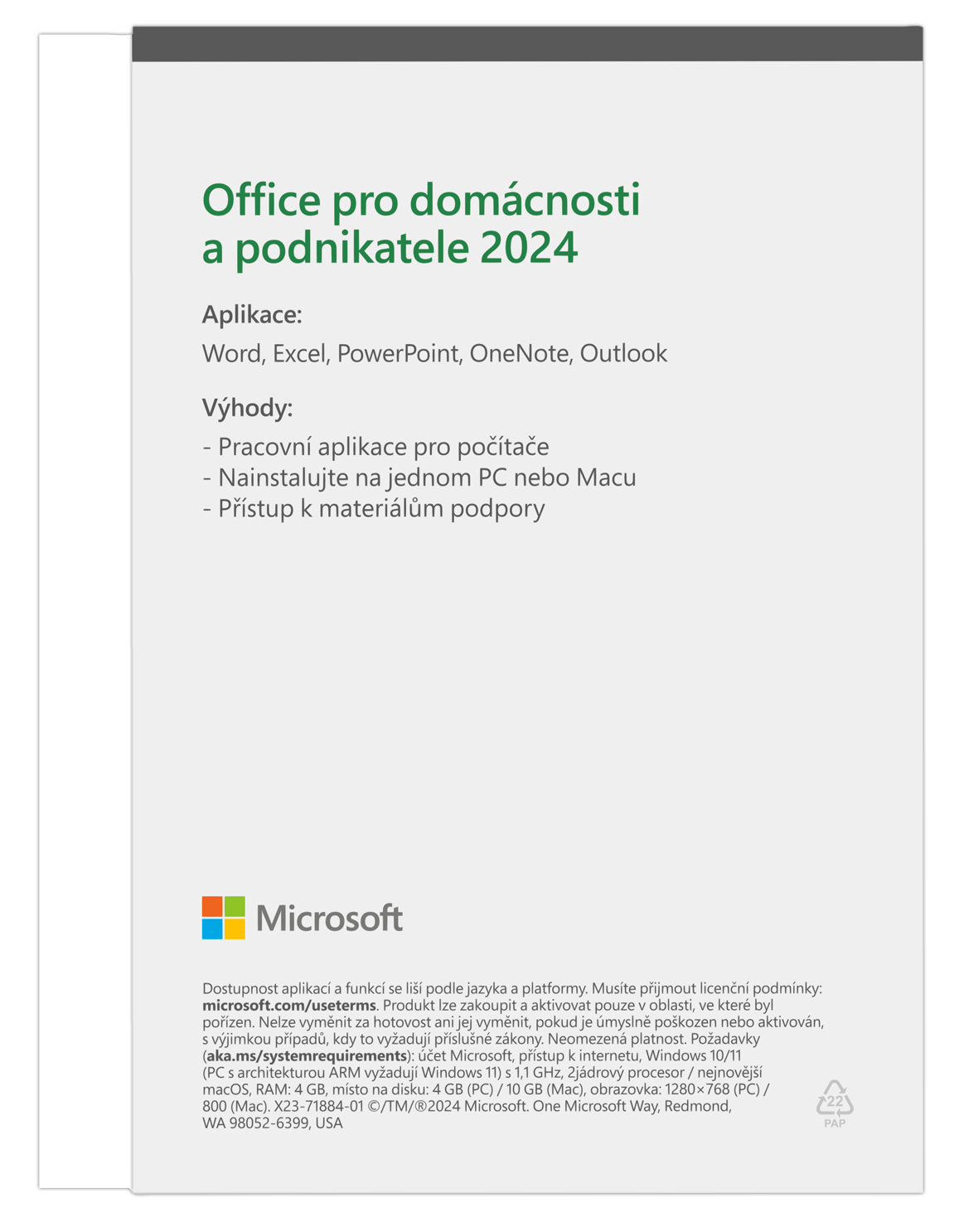 Microsoft Office 2024 pre domácnosti a podnikateľov CZ 