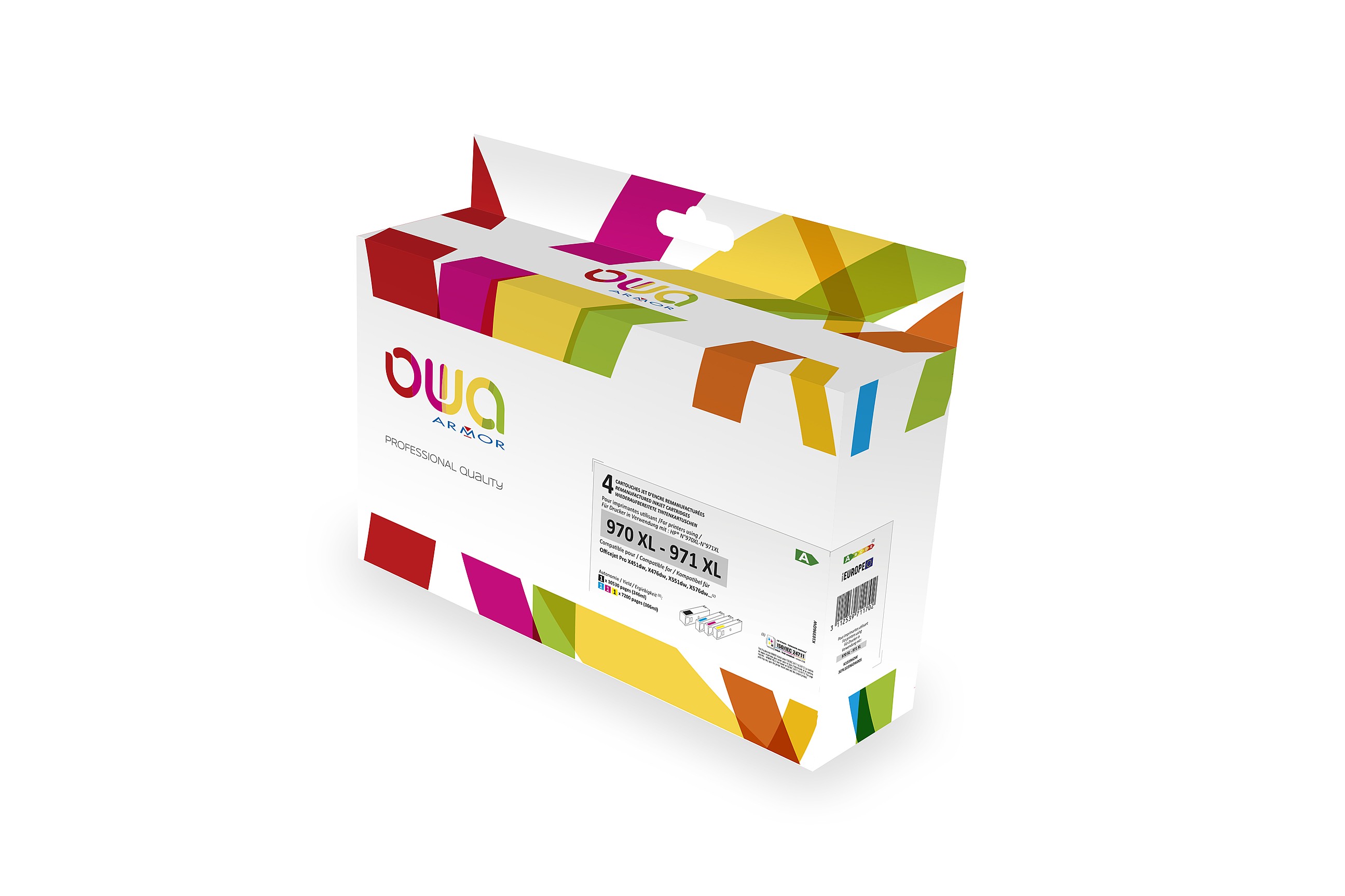 OWA ARMOR ink HP OJ kompatibilní s (CN625/ 626/ 627/ 628A), 4-pack (CMYK), 246ml/ 3x106ml