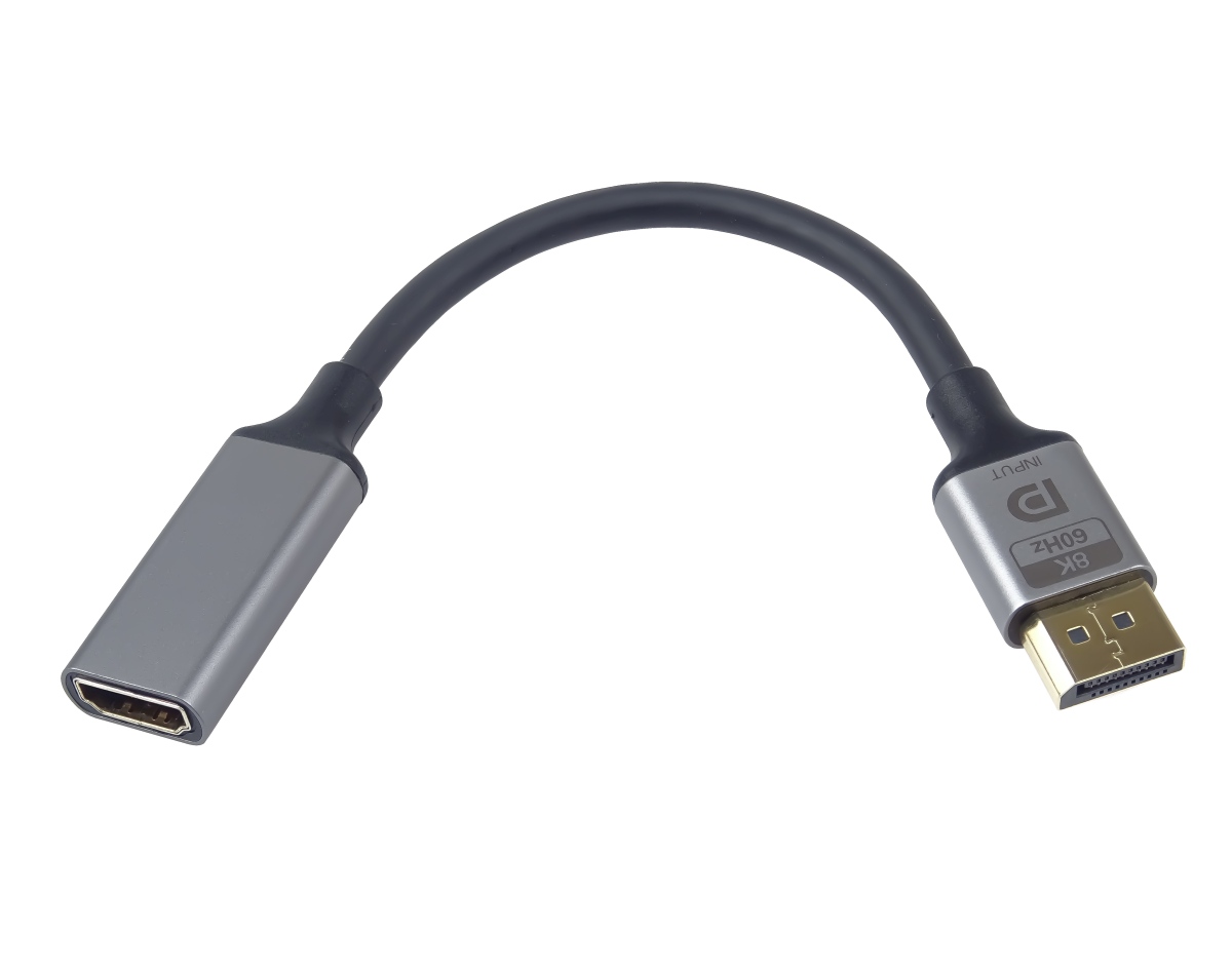 PremiumCord adaptér DisplayPort - HDMI,  8K@60Hz,  4K@144Hz Male/ Female,  20cm