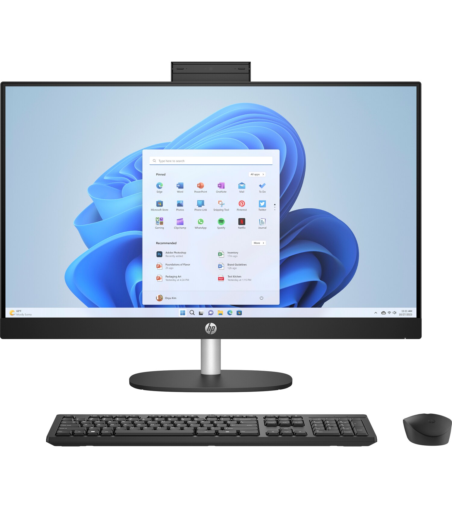 HP 27-cr1007nc AiO, U7-155U, 27 1920x1080, UMA, 32GB, SSD 1TB, W11H, 2-2-0, WiFi BT, Black