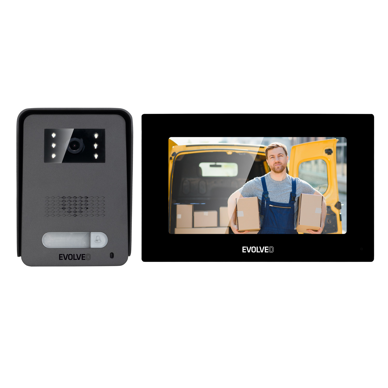 EVOLVEO DoorPhone AP1-2 drôtový videotelefón s aplikáciou, čierny 