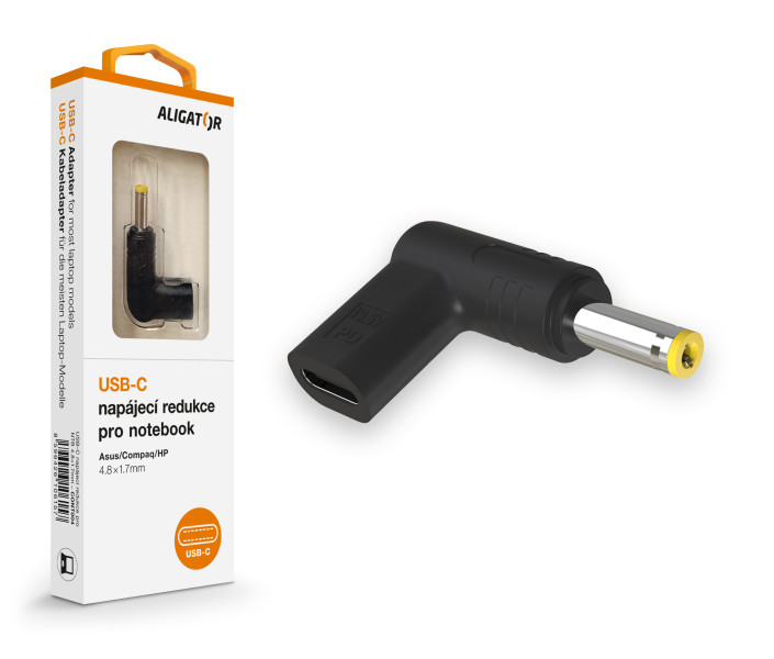 Aligator USB-C napájacia redukcia 4.8*1.7mm pre notebooky Asus/ Compaq/ HP