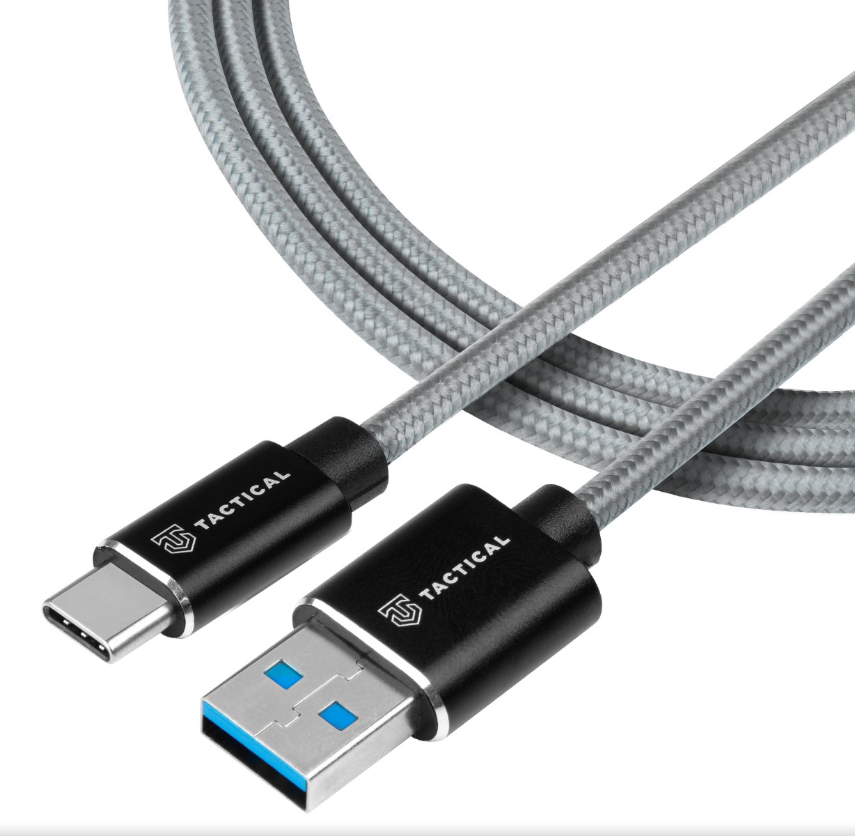 Tactical Fast Rope Aramid Cable USB-A/ USB-C 0.3m Grey