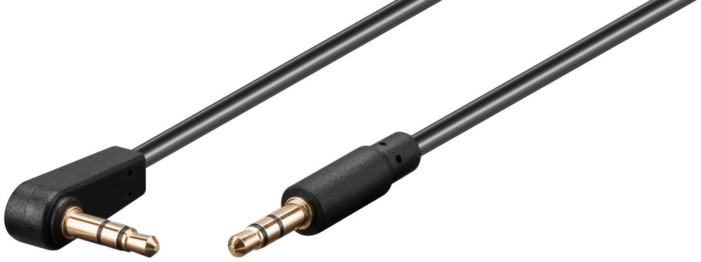 PremiumCord Kábel Jack 3.5mm - 3, 5mm konektor 90 ° M / M 0, 5m