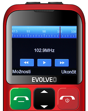 EVOLVEO EasyPhone ET, mobilný telefón pre seniorov s nabíjacím stojanom, červená 