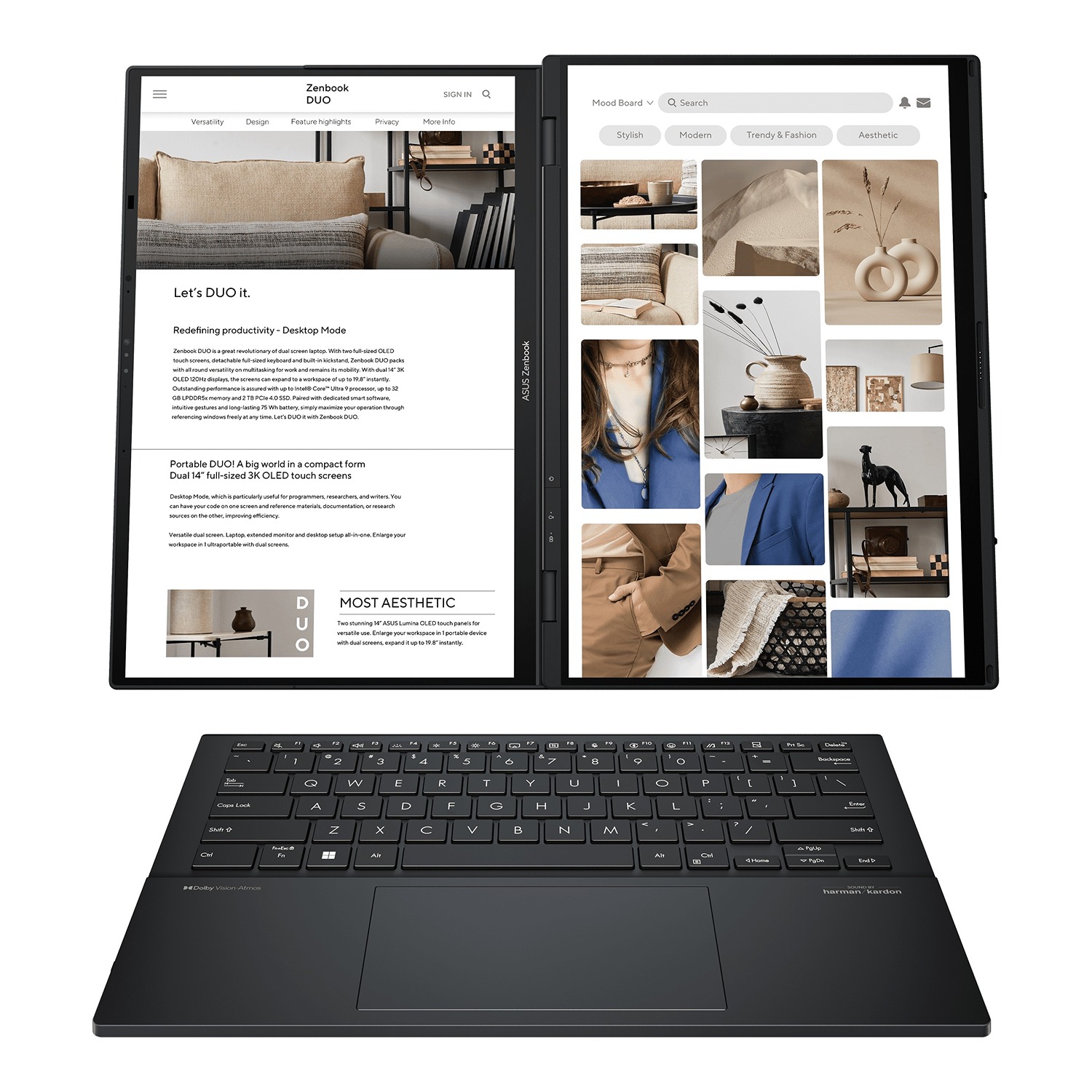 ASUS Zenbook Duo 14 OLED/ UX8406CA-OLED068X/ U9-285H/ 14"/ 2880x1800/ T/ 32GB/ 2TB SSD/ Arc 140T/ W11P/ Gray/ 2 