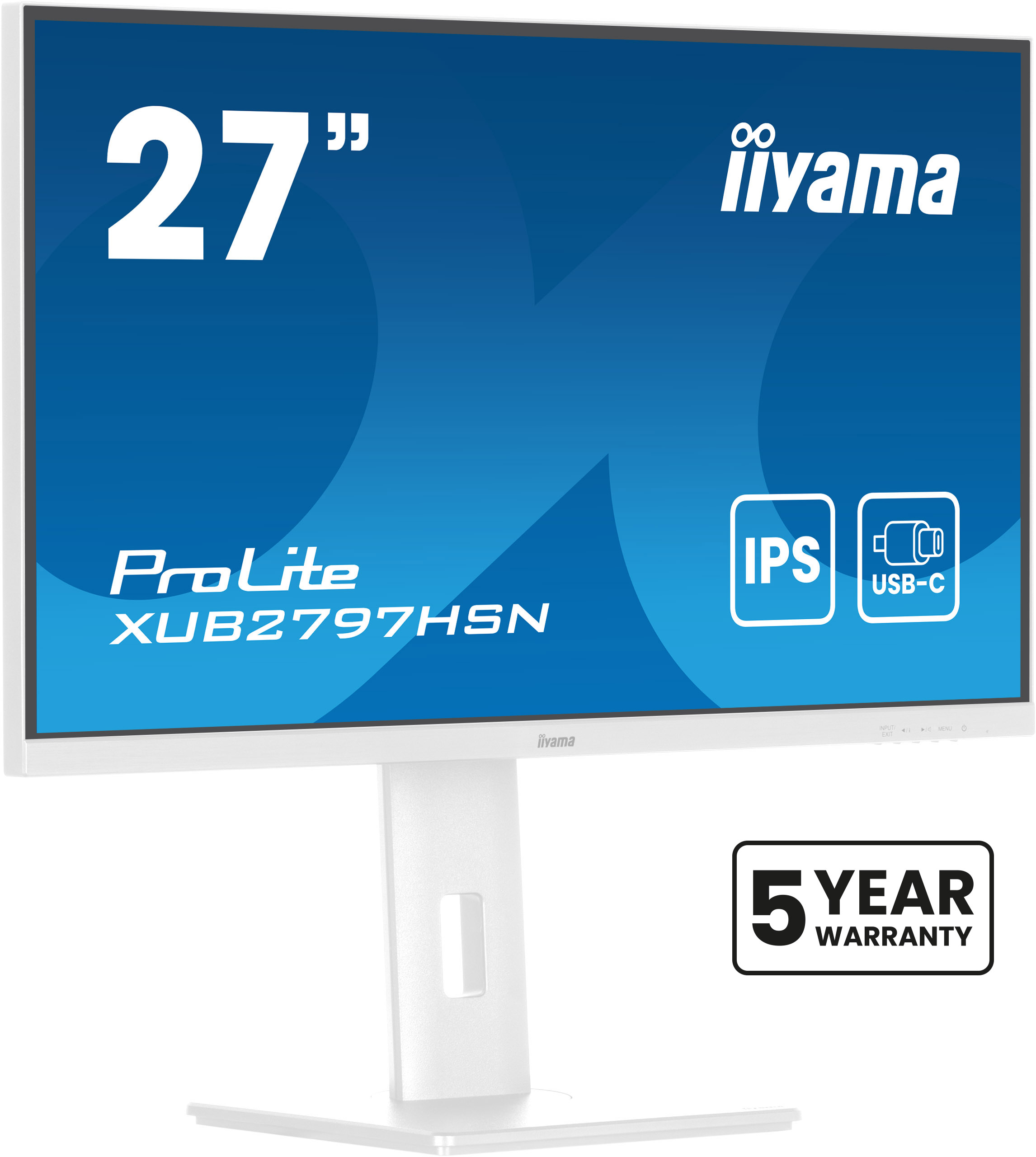 27" iiyama XUB2797HSN-W2: IPS, FHD, USB-C, RJ45, HAS 