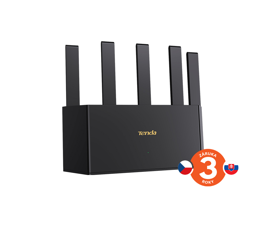 Tenda TX2L Pro AX1500 WiFi 6 Mesh Router, 1x GWAN, 3x GLAN, IPv6, 5x 6dBi anténa, WPA3, CZ App 