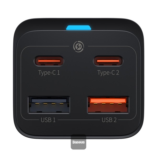 Baseus rýchlonabíjačka do siete GaN3 Pro, 2x USB-C, 2x USB 65W čierna 