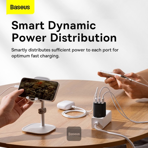 Baseus nabíjačka do siete Compact 3xUSB 17W čierna 