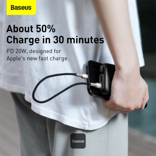 Baseus dátový kábel Cafule USB-C na Lightning 0, 25 PD 20W čierny 