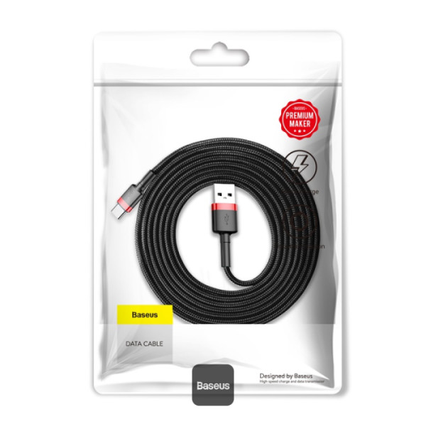 Baseus dátový kábel Cafule USB-C 2m 2A červeno-čierny 