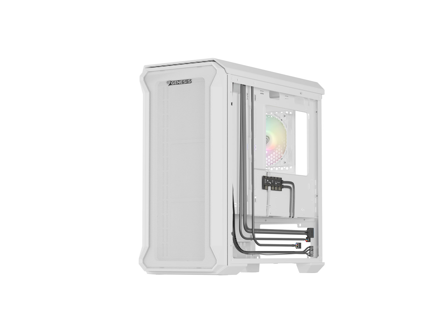 Počítačová skriňa Genesis IRID 503 ARGB LITE/ Mini Tower/ Transpar./ Biela 